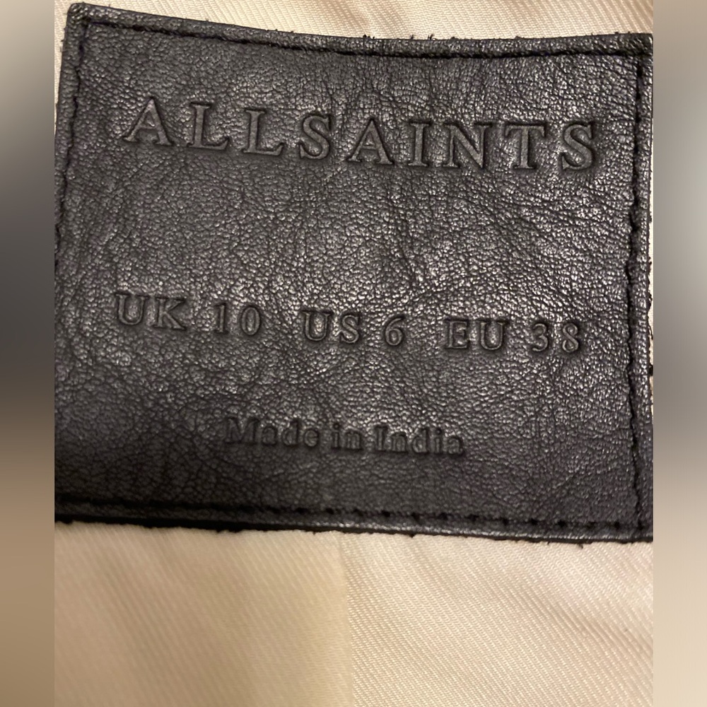Authentic All Saints Leather Jacket - Picture 12 of 13